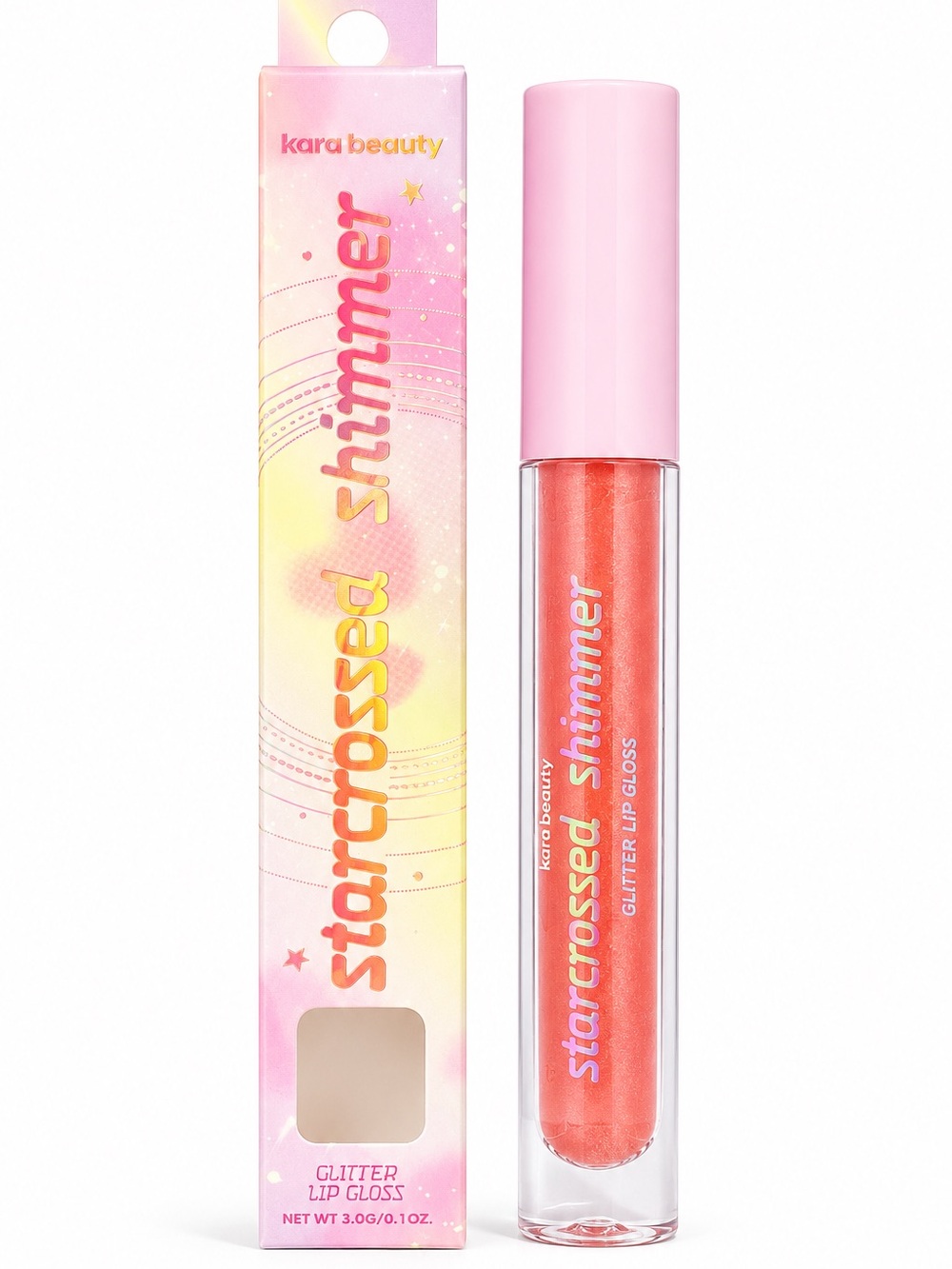 Kara Beauty Starcrossed Shimmer Glitter Lip Gloss Summer Fling Vegan 3g NIB